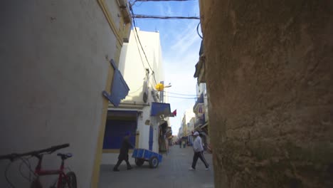 moving backwards through moroccan alley