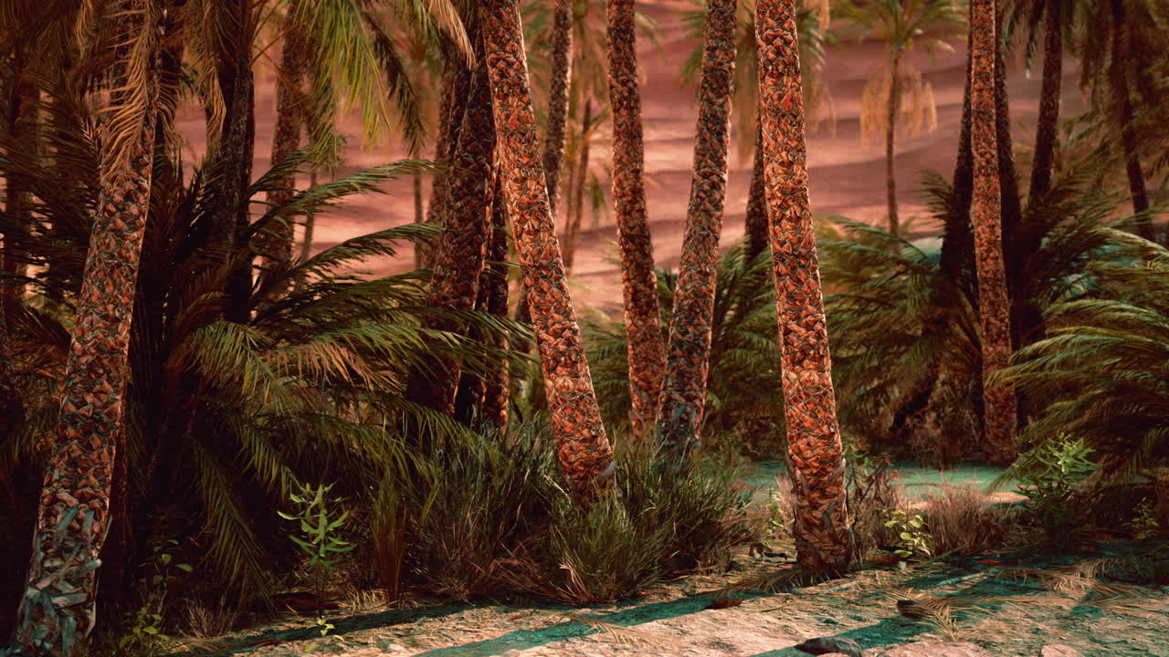 vista interior del oasis en túnez