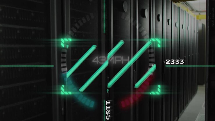 Animation of digital data processing over computer servers