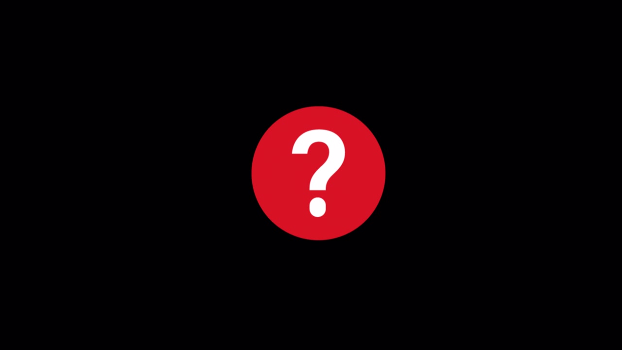 Red Question Mark Icon on Black Background