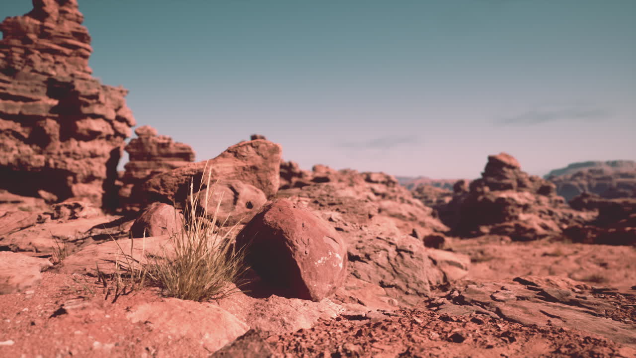 사막 한가운데에 있는 바위 형성