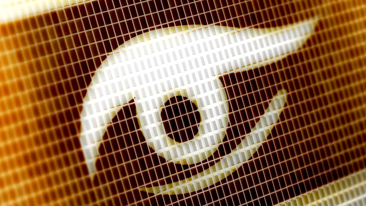 el icono del ojo en la pantalla. resolución 4k. bucle.