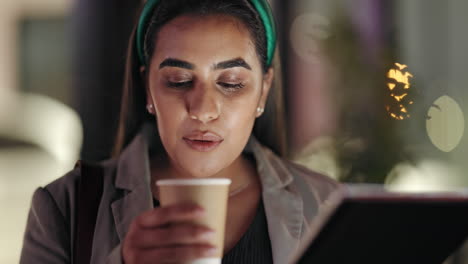 Business,-night-and-woman-with-a-tablet