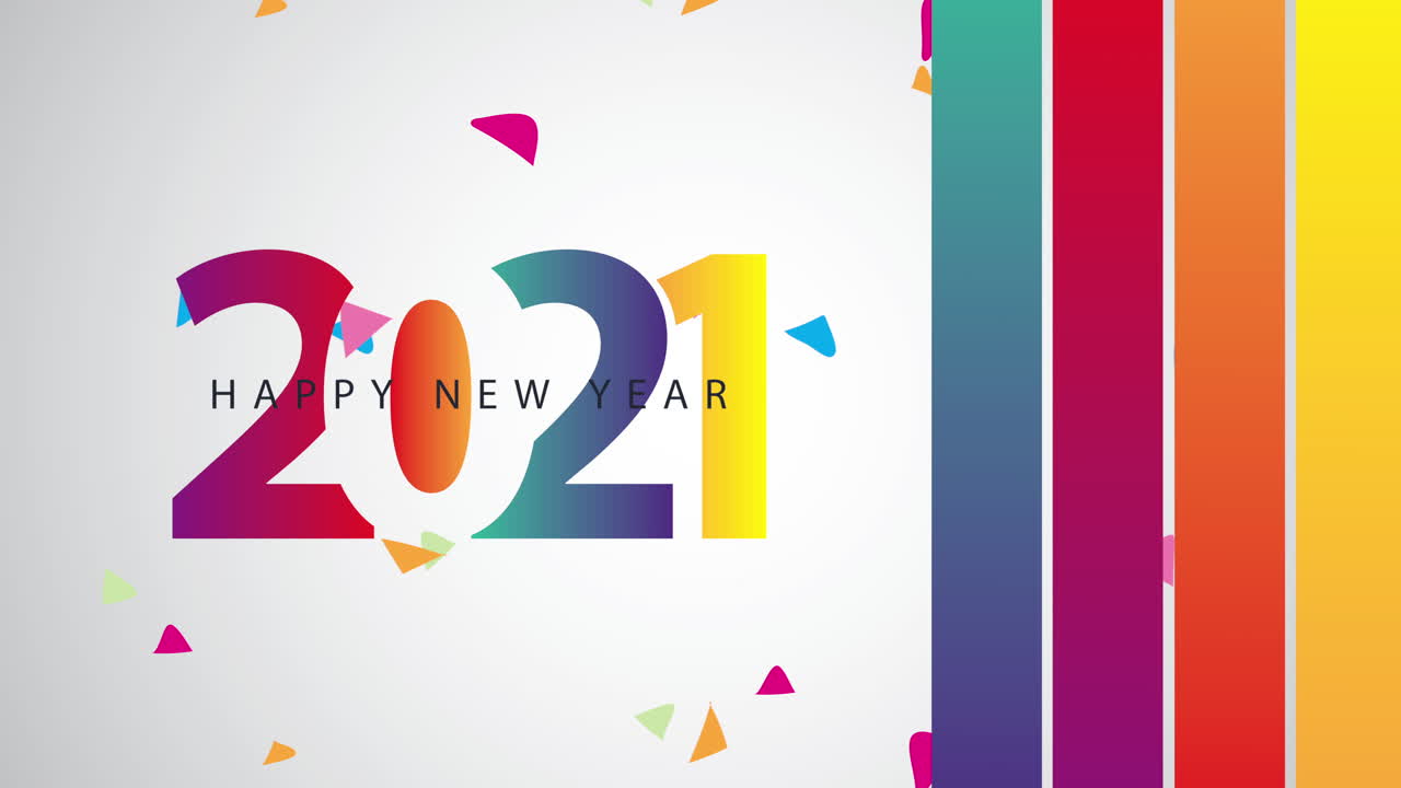 feliz año nuevo 2021 diseño colorido
