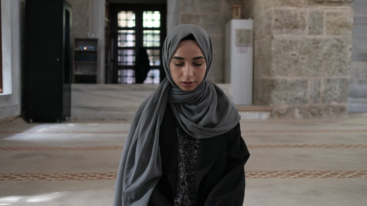 Muslim woman prayer in mosque