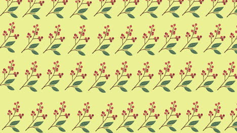 animation of red flowers on yellow background