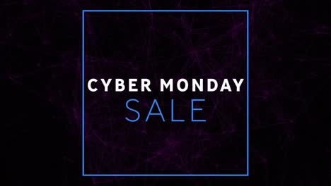 Animación-Del-Texto-De-Venta-Del-Cyber-Monday-A-Través-De-Redes-De-Conexiones.