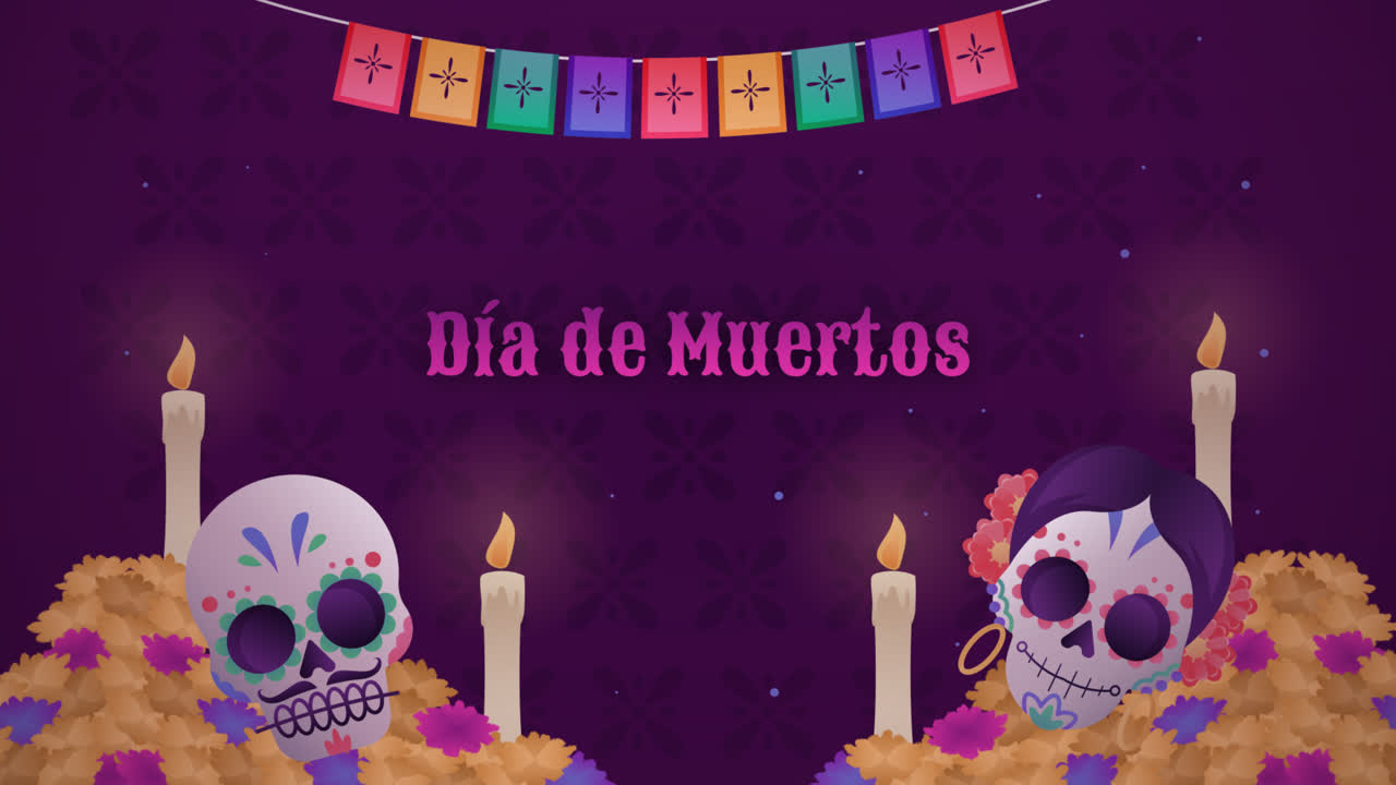 una animación de fondo para el día de los muertos
