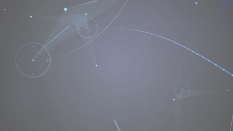 animación en la red de conexiones sobre fondo gris