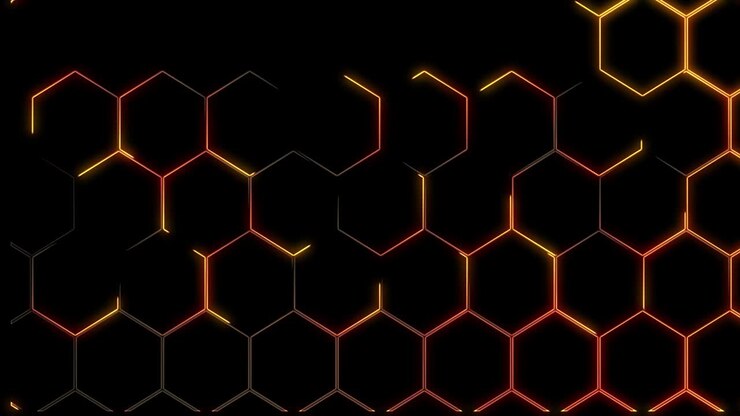 Animationsbewegung eines abstrakten, geometrischen, farbenfrohen Wabenmusters, 4K-Video-Wabenmuster