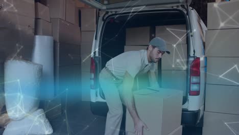 Deliveryman-loading-packages-in-a-van