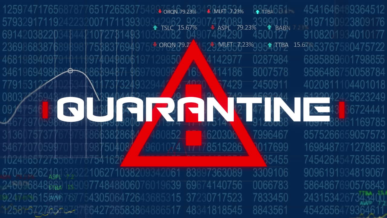 통계 데이터 처리에 대한 격리 텍스트를 가진 주의 표지판