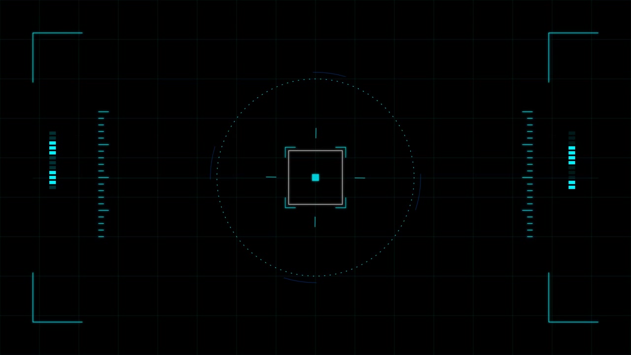 Digital HUD Interface With Targeting Reticle and Data Metrics