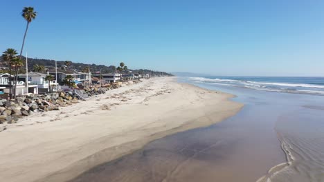 Aérea-Del-Sur-De-California-Playa-De-San-Diego-Del-Mar-Vacía-Durante-La-Epidemia-Pandémica-De-Coronavirus-Covid19