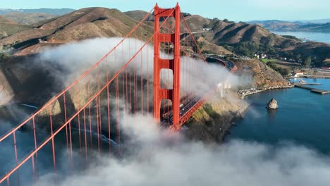 golden gate bridge fog at san francisco in california united states