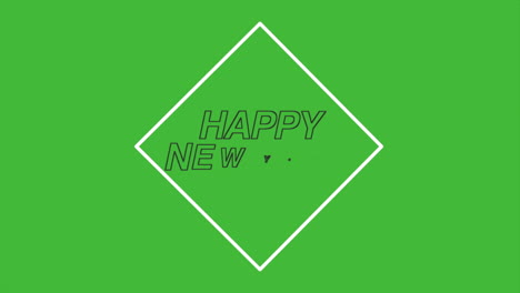 modern happy new year text on green gradient