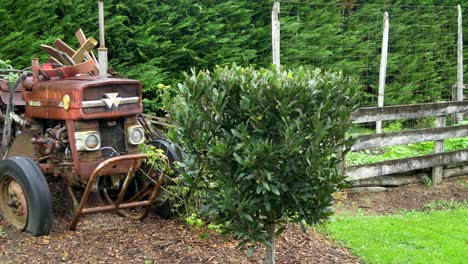 shot of an old abandoned rusty tractor