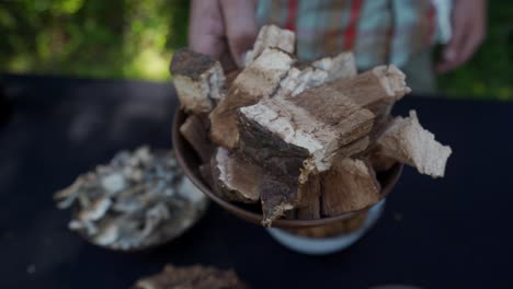 reishi , dried and prepared for making a dual extract tincture