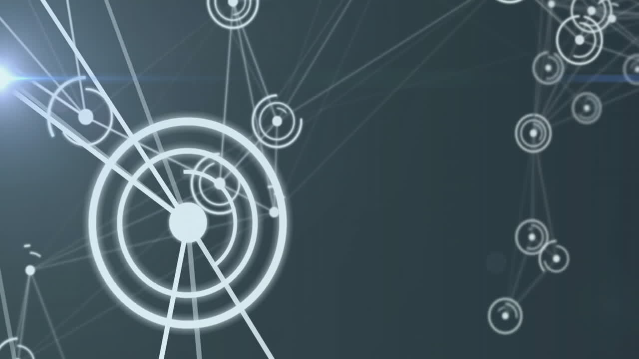 animación de la red de conexiones a través de puntos de luz