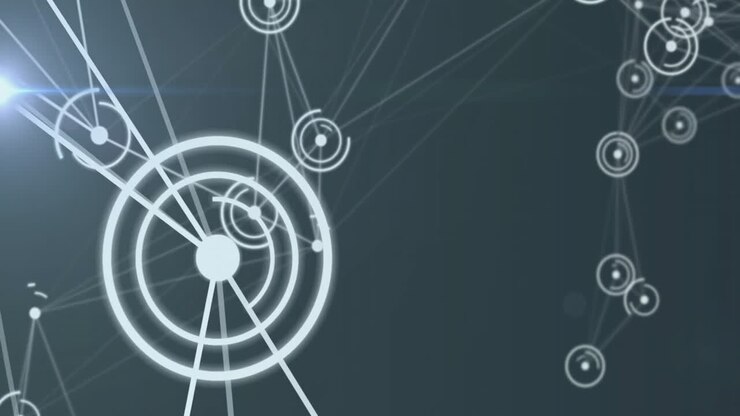 Animation of network of connections over light spots