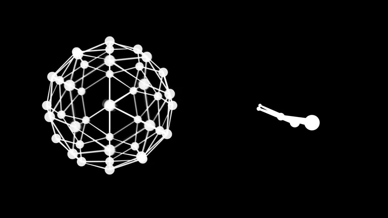 검은색 배경에서 움직이는 모양의 애니메이션