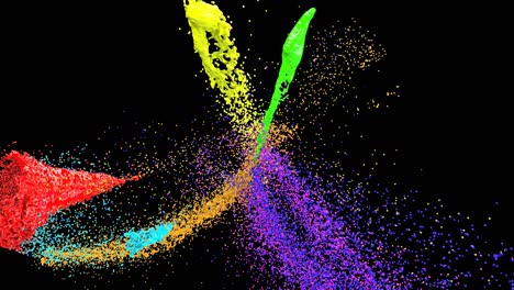 color paint dust explosion 3d blobs stylish minimalistic design footage 4k