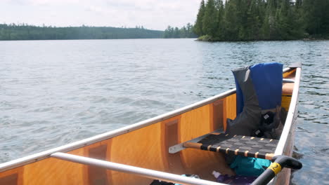 Canoe-Floating-In-BWCA-Lake