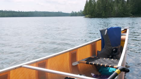 canoe floating in bwca lake