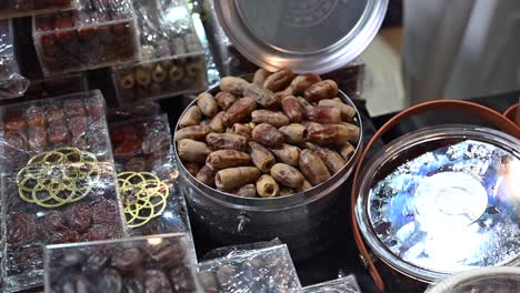 a variety of emirati date types displayed during the al dhaid dates festival 2024