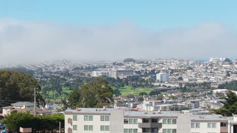 left to right aerial pan over broadmoor’s homes, offering a peaceful look at this hillside daly city neighborhood