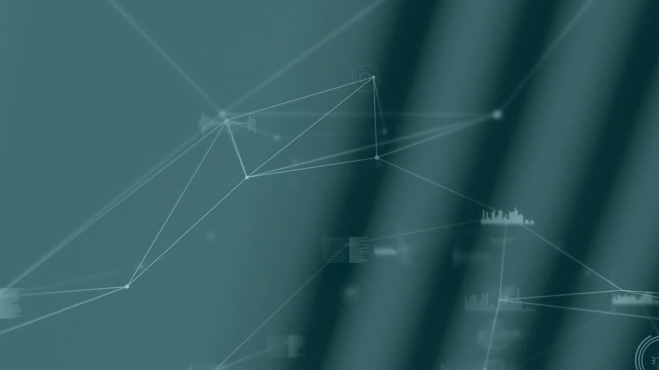 red de conexiones y procesamiento de datos frente a un fondo gris