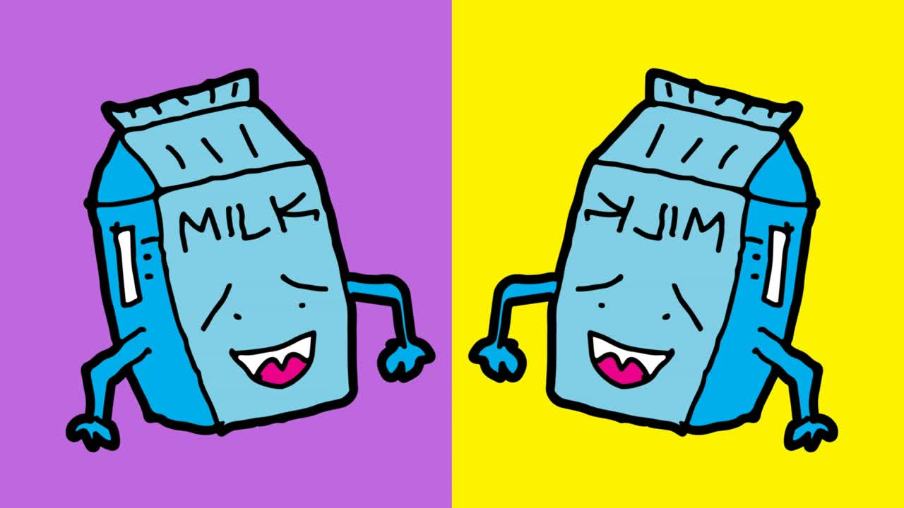 niños dibujando arte pop fondo sin costuras con tema de leche