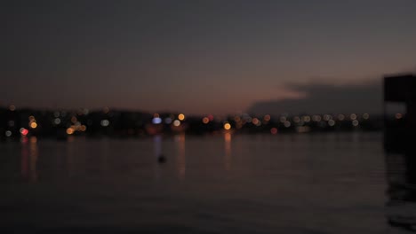 out of focus beautiful night view of istanbul city with a lot of yellow orange city lights