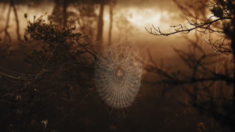 misty morning spiderweb