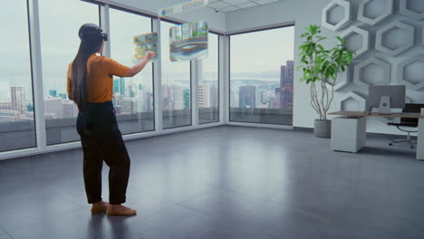 experiencia de oficina de realidad virtual