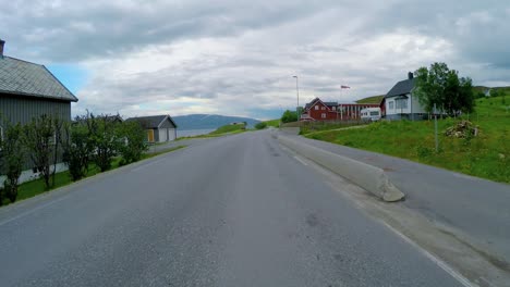 driving a car on a road in norway