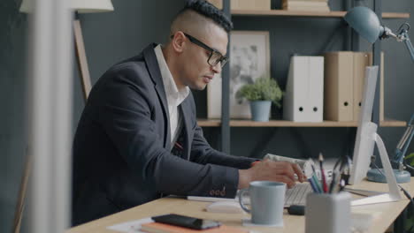 businessman working on computer in office