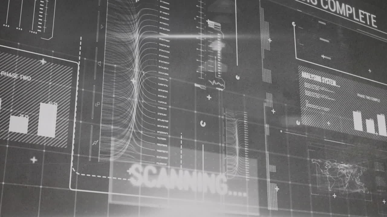 검은 바탕에 대한 통계 및 데이터 처리의 애니메이션