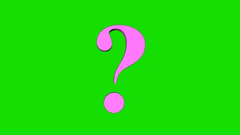 animación de signos de interrogación. en un fondo verde. chromakey.