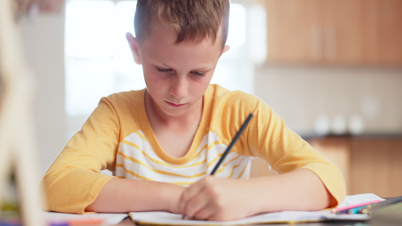 가정 학습, 글쓰기 및 소년 또는 어린이 교육