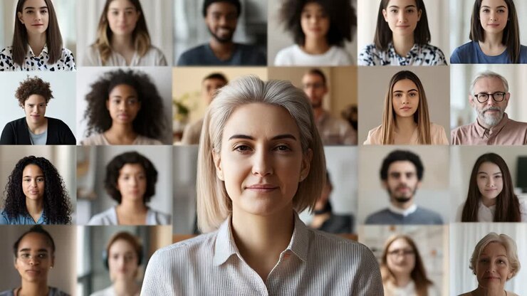 Gruppo eterogeneo in una riunione virtuale