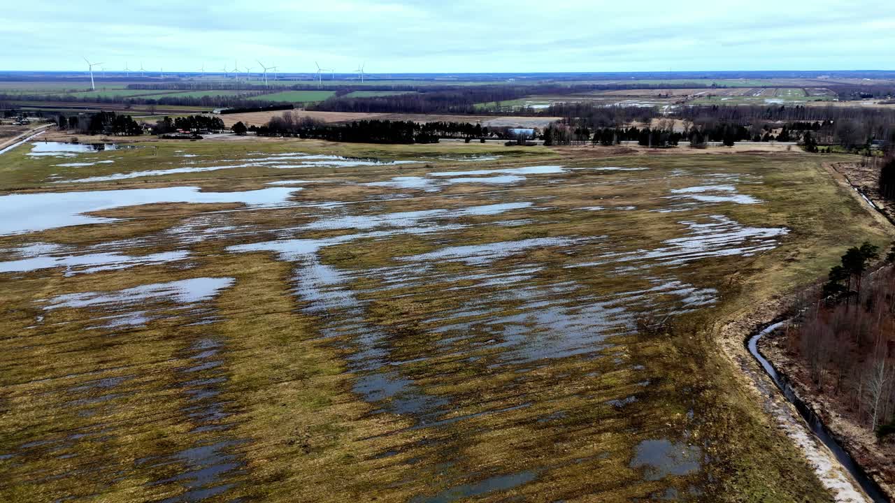 Wetland Panorama In Kurzeme Region, Latvia, Europe
