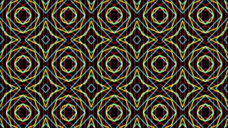 animación de formas coloridas que se mueven sobre un fondo negro