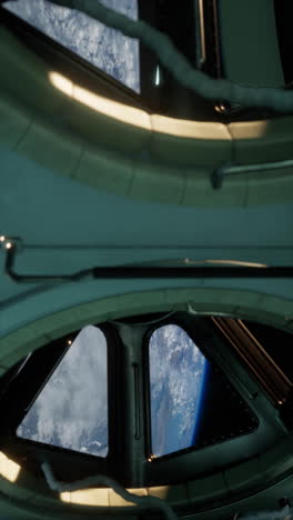 view of earth from a spaceship window