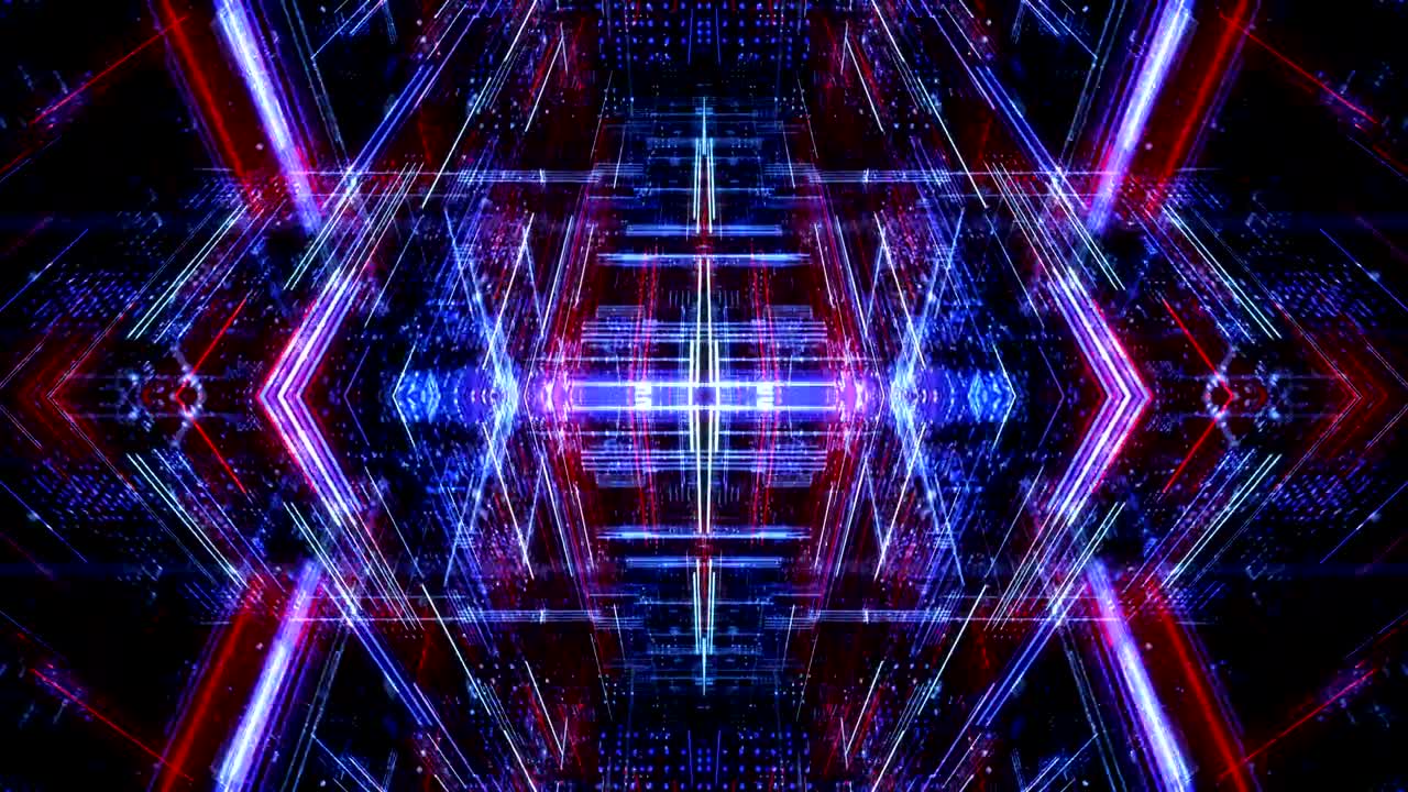 Abstract technology pattern with connecting lines and dots. 3D render 4K loop