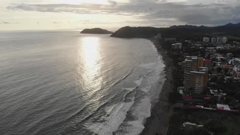 Ocean-meets-urban-area-in-aerial-flyover