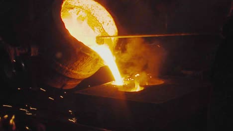 pouring molten metal into mould