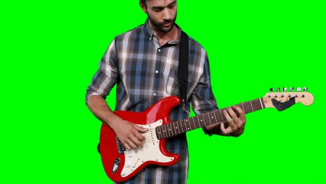 Músico-Masculino-Tocando-La-Guitarra