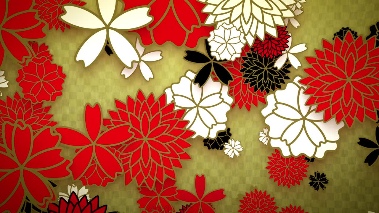 flores japonesas - patrón de kimono [bucle]