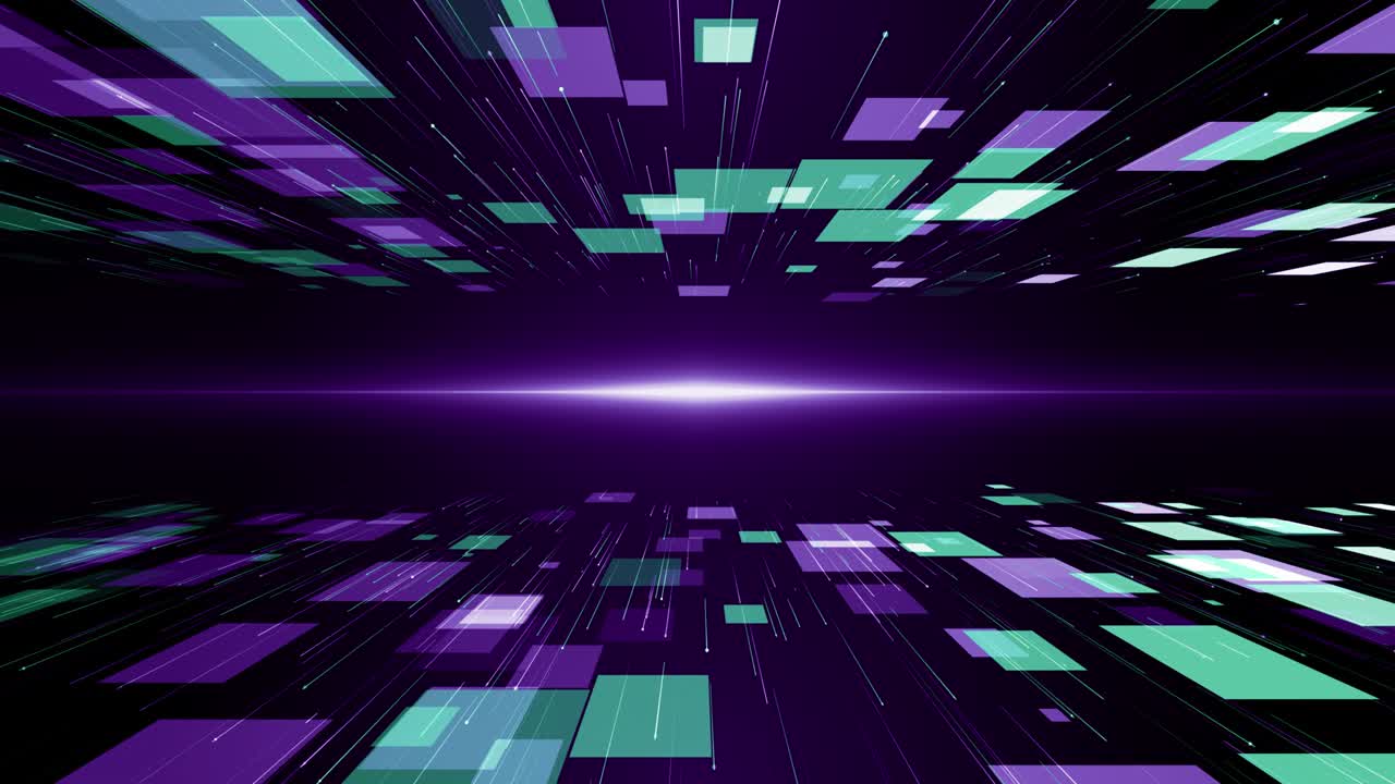 Particles violet green event game trailer titles cinematic concert stage background loop